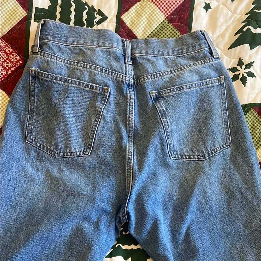Fashion Nova Blue Relaxed Fit Jeans with Distressed Details - Picture 3 of 4
